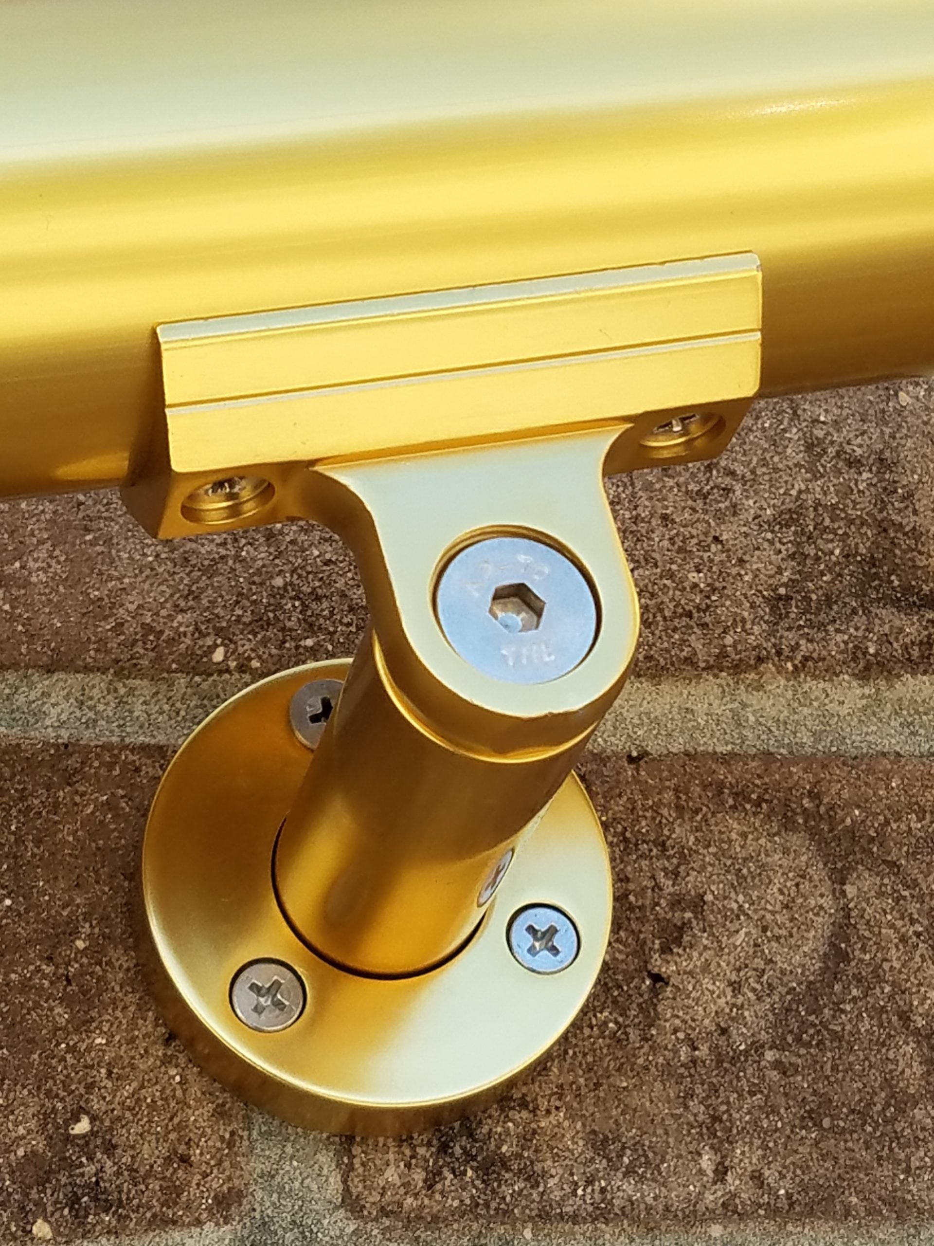 Gold Anodized Handrail Aluminum Wall Support Handrail 1.6″ Diameter