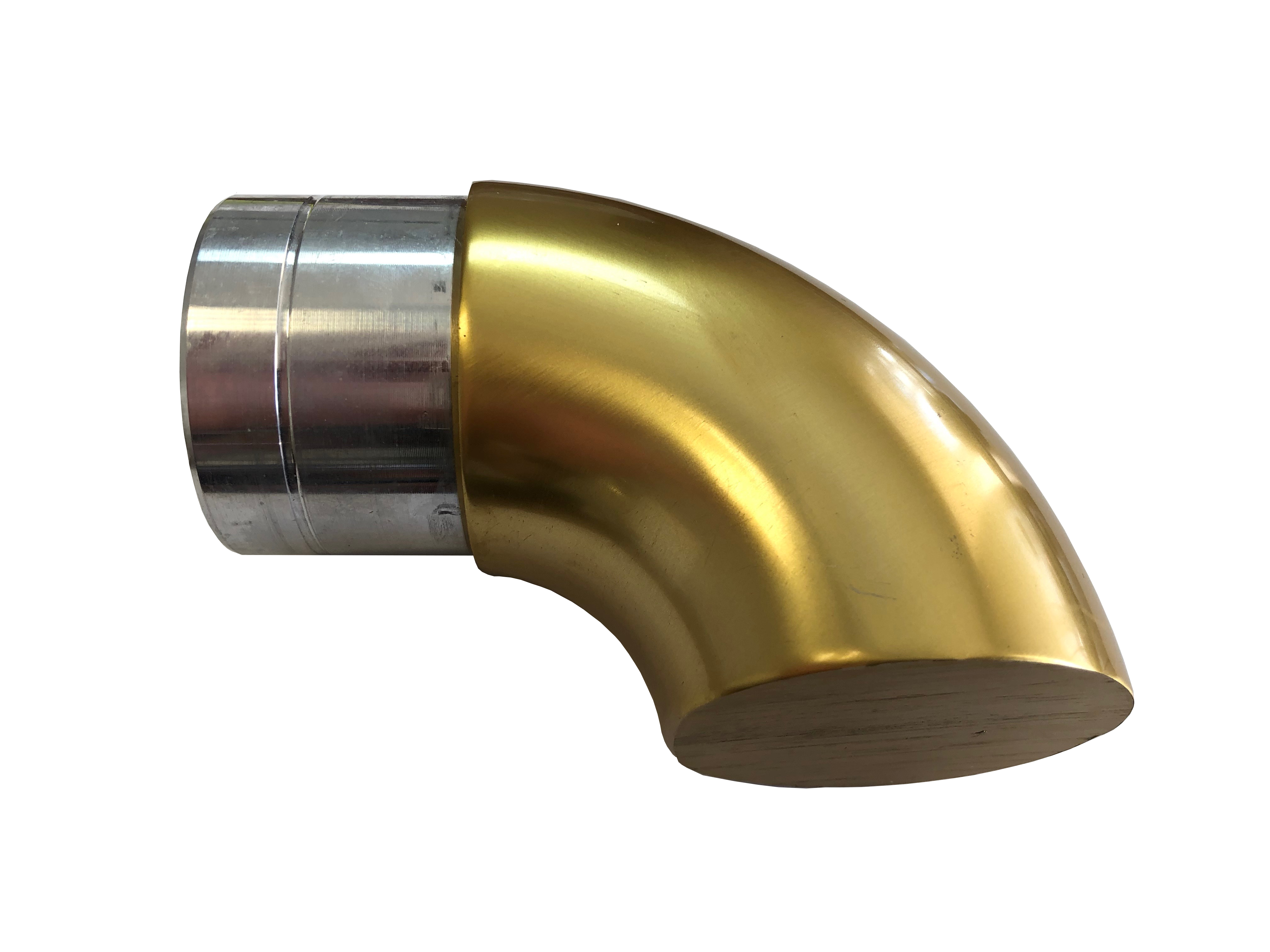 Gold Anodized Handrail Aluminum ADA Handrail Aluminum Wall Return 1.97″ Diameter