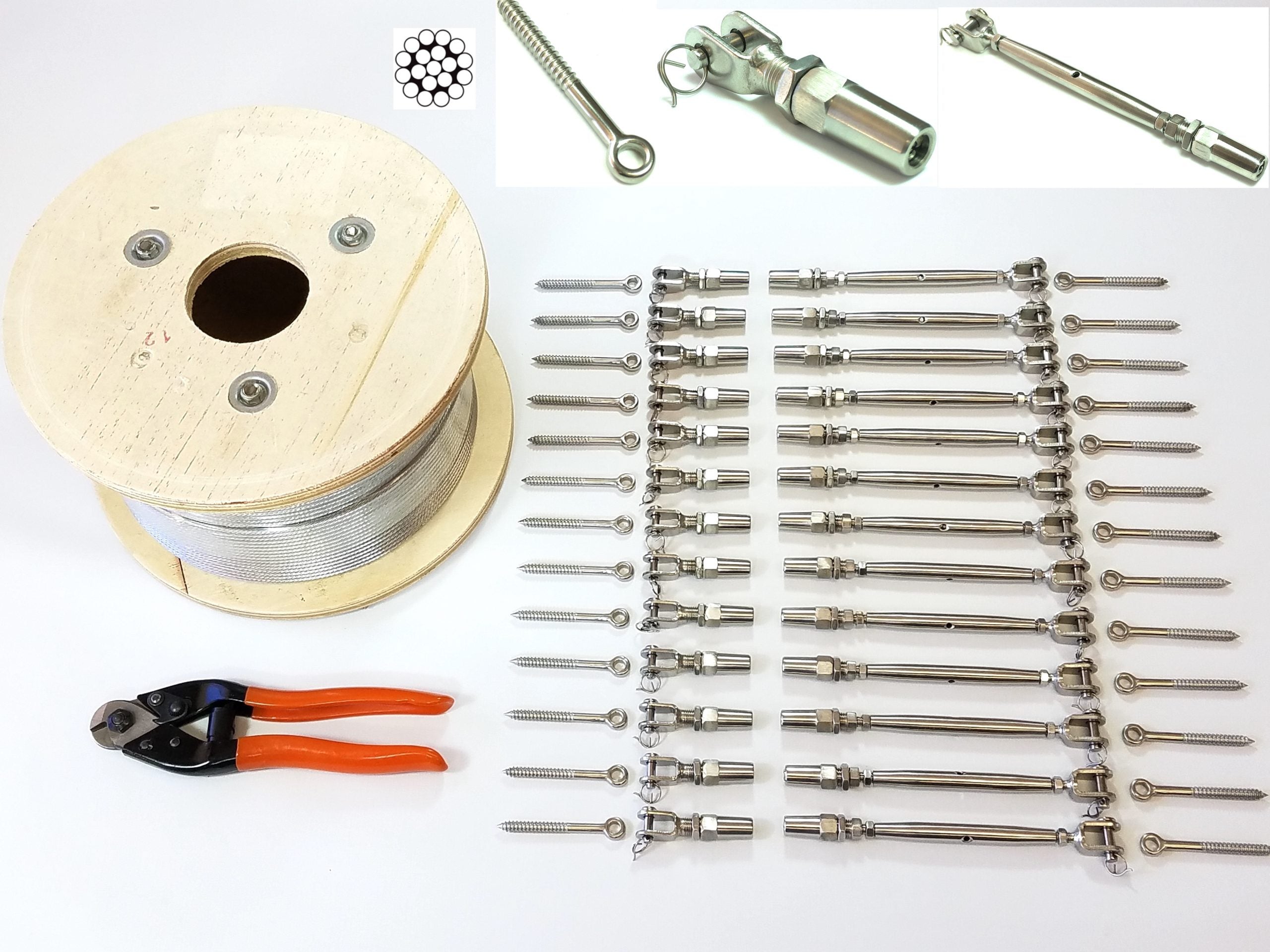 5/32 Cable Railing Wood Kit