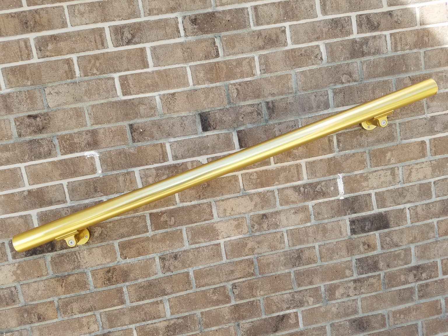 Gold Anodized Aluminum Handrail Stairs Kit From Ft To Ft And Diameter Aress Corp